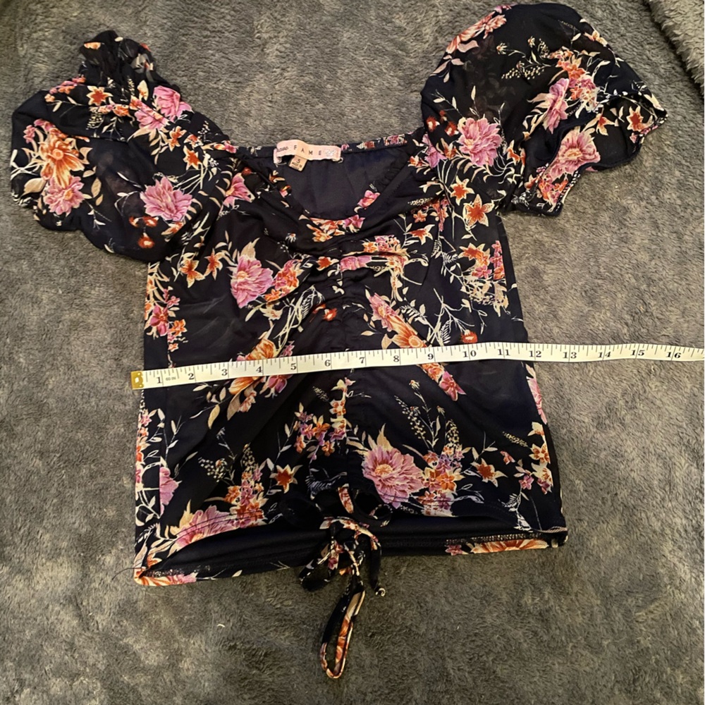 Navy Blue Crave Fame Blouse- Size S